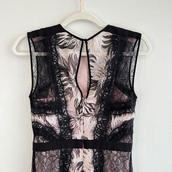 Bcbg Max Azria Shawna Sleeveless Lace Applique Mini Dress Women’s Size 0 Elegant - Picture 9 of 15
